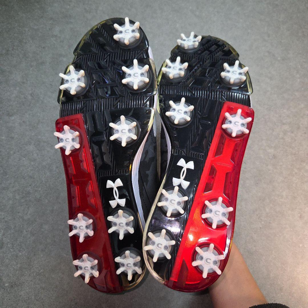 未使用！UNDER ARMOUR UAテンポツアー ゴルフシューズ カモフラ白黒