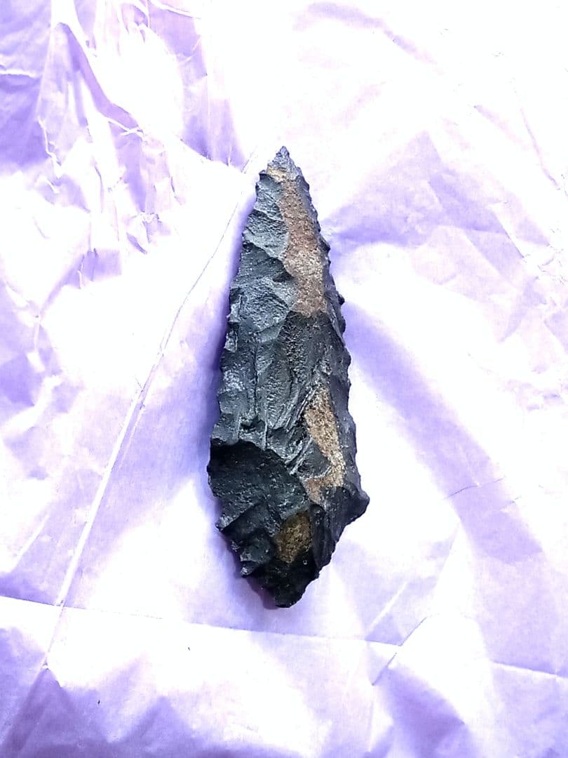 原始人… アイヌ仕様 尖頭器 a 石器 模写 サヌカイト