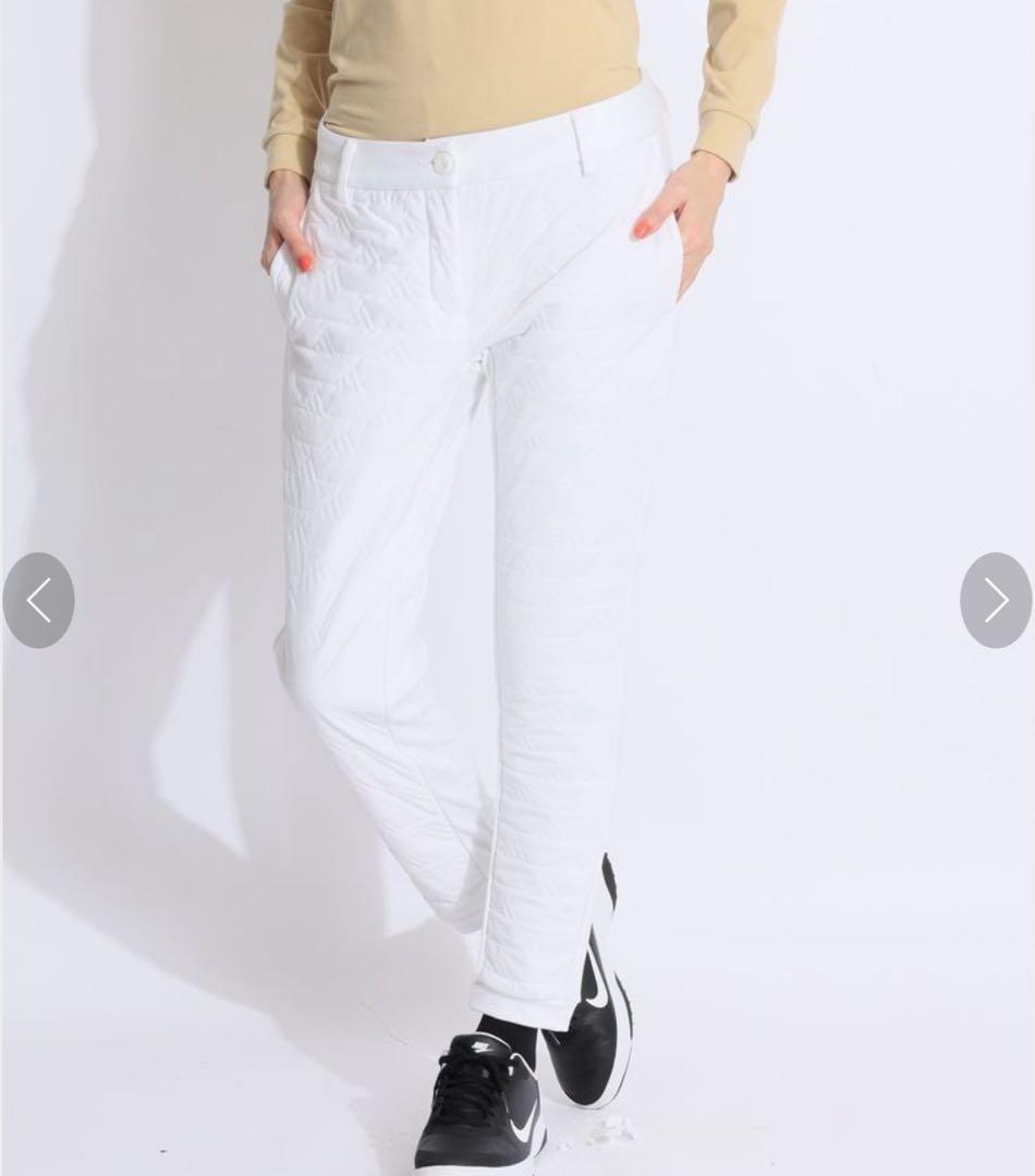 白XL新品定価17600円アディダスゴルフ　レディース　中わた ロゴ パンツ