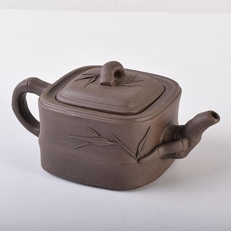 中国　紫砂　朱泥　竹文　急須　茶壷　在銘　N　7119