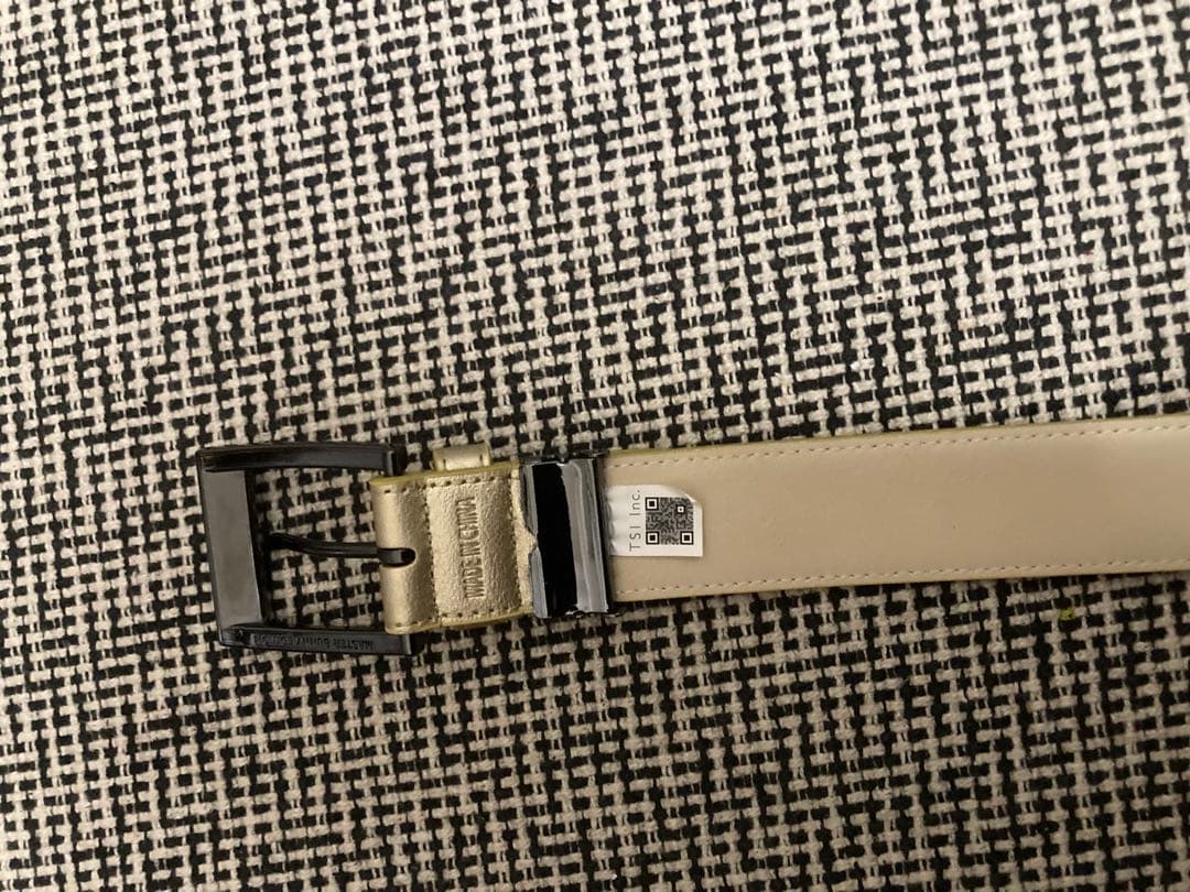 MASTER BUNNY ベージュ ロゴ入り ベルト