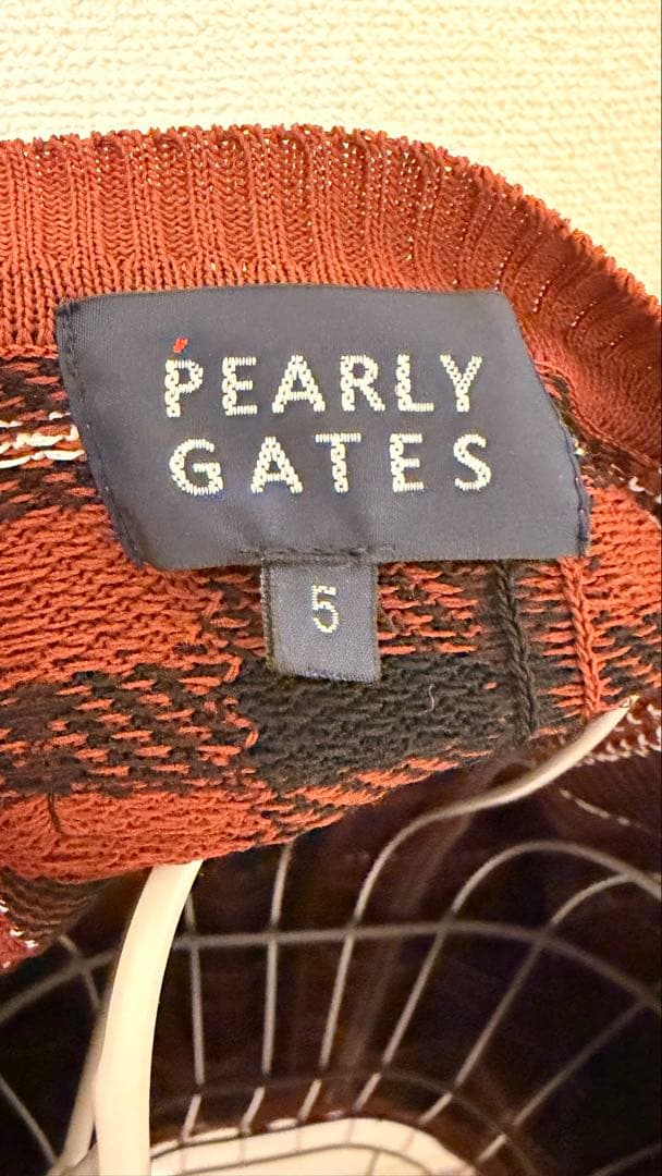PEARLY GATES PGロゴ チェックセーター