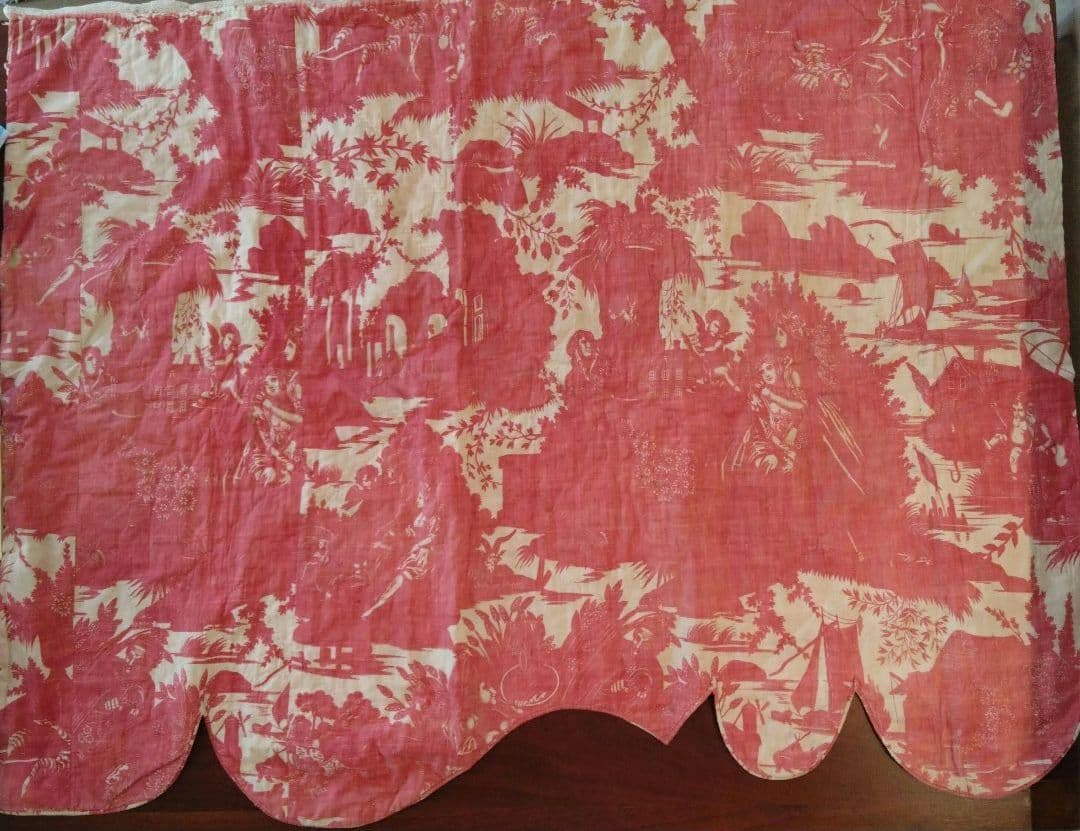 フランス　19世紀　アンティーク　コットン　トワルドジュイ