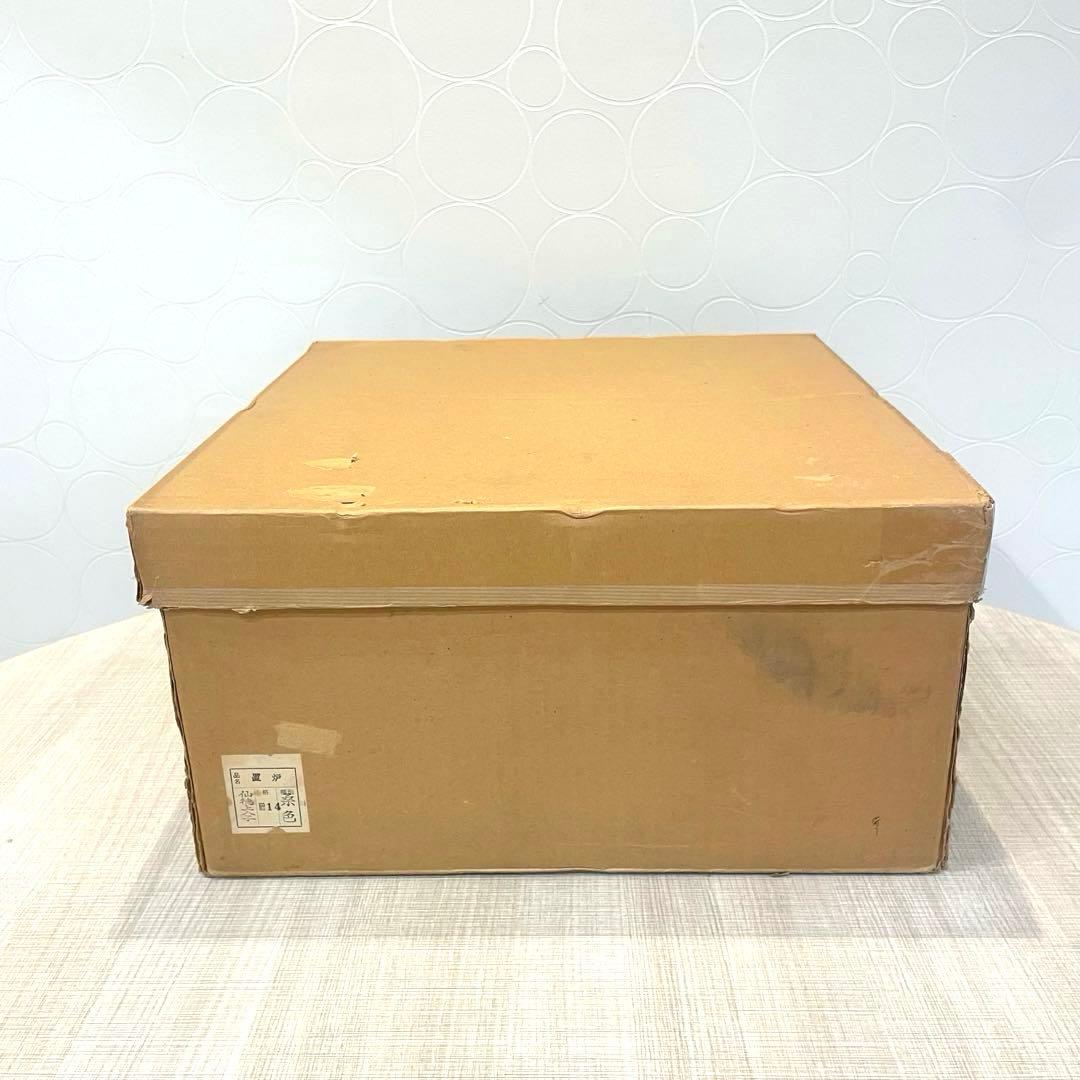 【希少】茶道 置炉 仙徳上入子 炉壇 五徳 銅製内装 炉底瓦付 木製火鉢