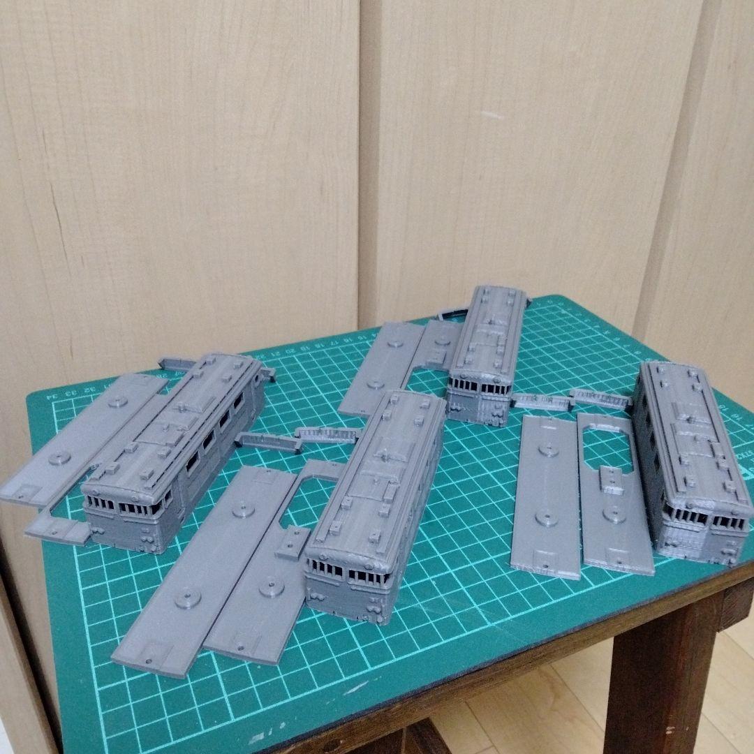 【彩】私鉄風電気機関車（1/80・HOゲージ）鉄道模型未塗装キット　4両分