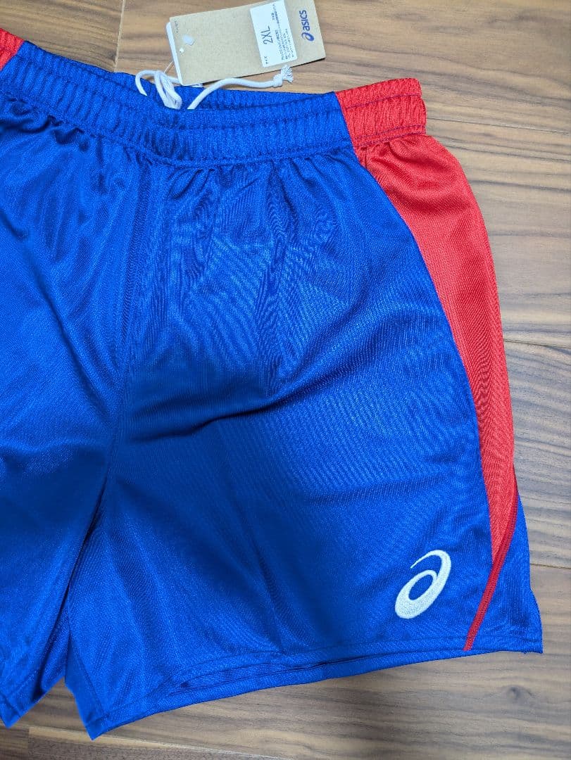 ☆限定ブルー×レッド　アシックス　バレーボール　ゲームパンツ　パンツ　国体