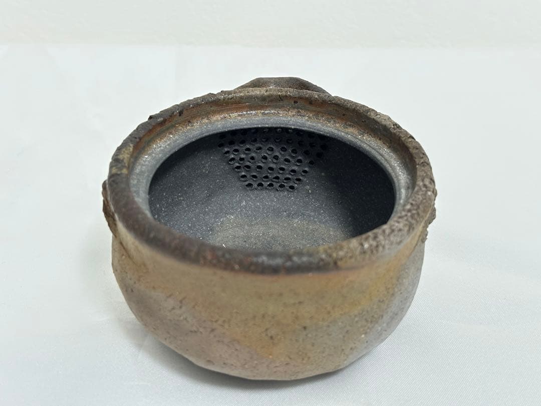 ⑳備前焼 宝瓶 登り窯 松 まつ マツ 手びねり 急須