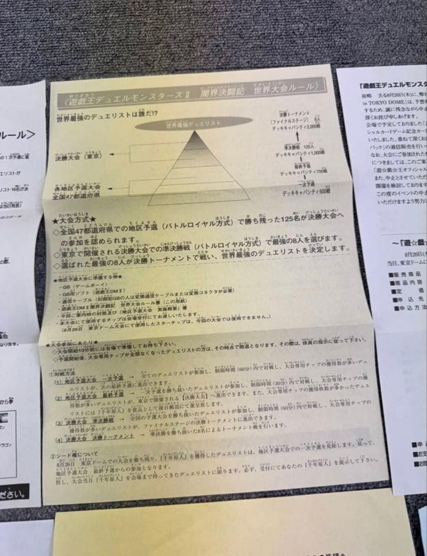 ベルメール　遊戯王　決闘者伝説　東京ドーム　招待状　1999年　封筒付き