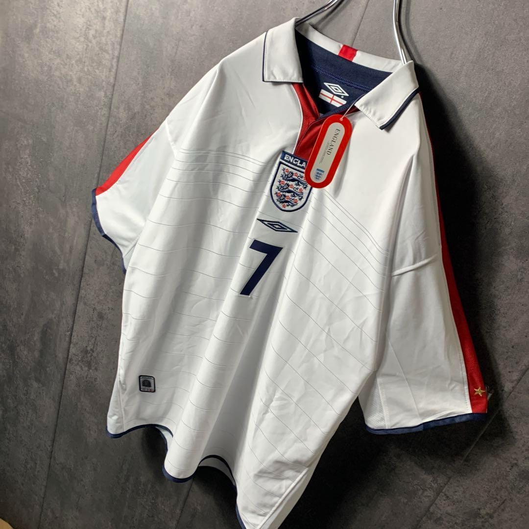 【★ベッカム】 2004年 イングランド代表 7 サッカー ゲームシャツ 2XL