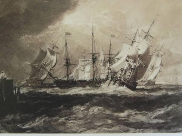 ジョゼフ・マロード・ウィリアム・ターナー、風をうける船、希少画集画