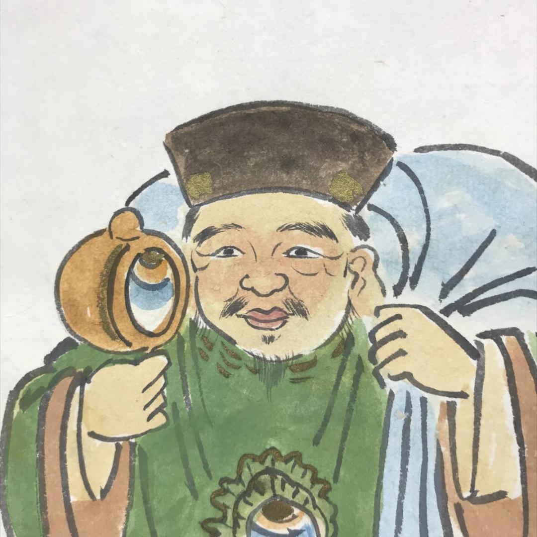 【真作】松田忠一/大黒天画賛/大黒図/掛軸/名家伝来/AC-172