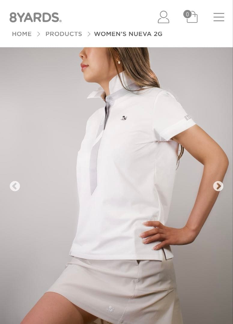 8YARDS ハチヤーズ ポロシャツ L レディース ホワイト ゴルフウェア半袖