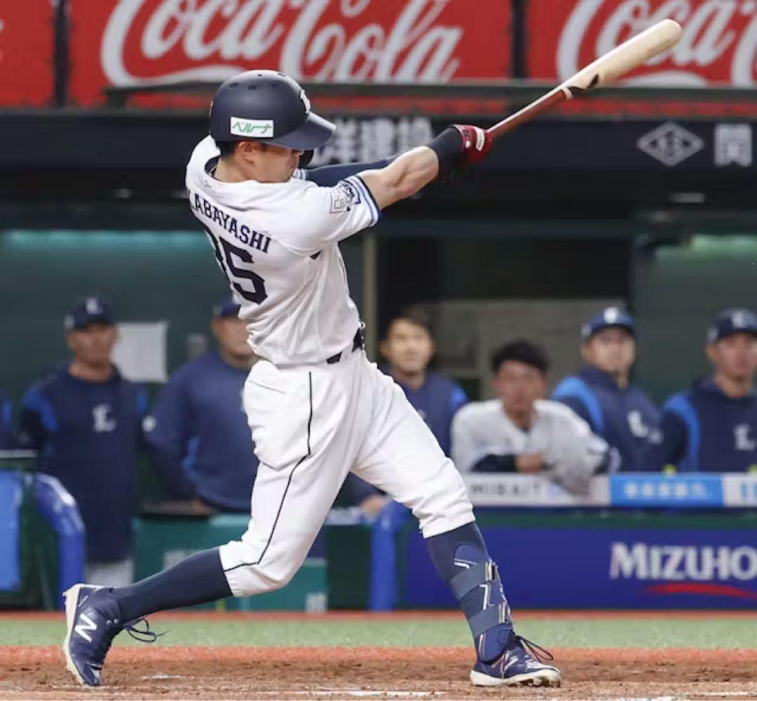 西武ライオンズ 若林楽人 #35　バット NPBマーク 支給品　実使用