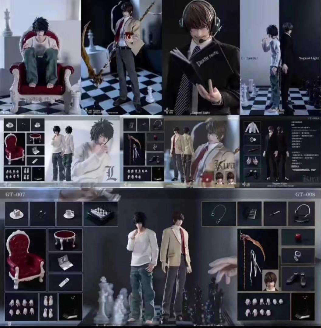 デスノートエルL夜神月GT007 +GT008 +GT008A可動フィギュア