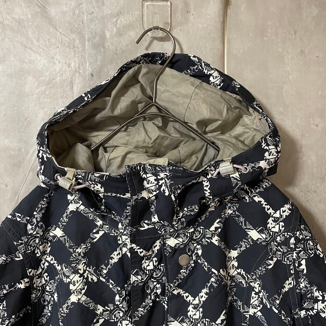 Burtonバートンスキーウェアスノーボードジャケットパーカー黒ブラック総柄希少