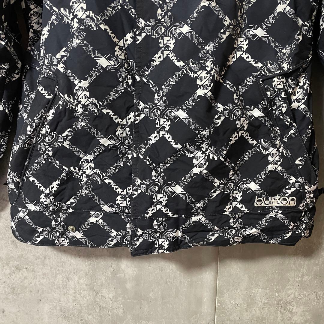 Burtonバートンスキーウェアスノーボードジャケットパーカー黒ブラック総柄希少