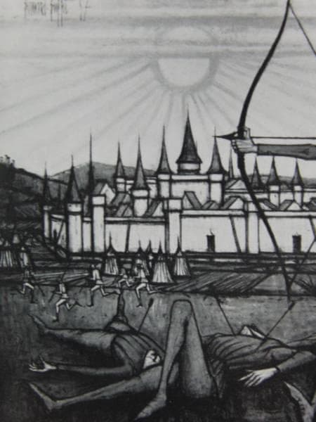 ベルナール・ビュッフェ/177-1957、版上サイン入、希少、状態良