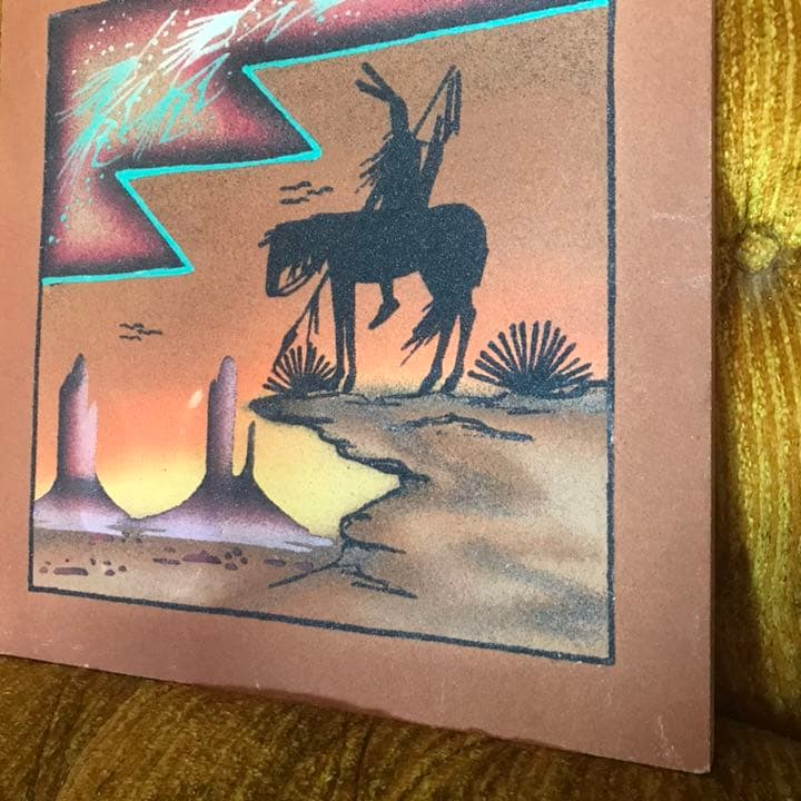 貴重★ネイティブアメリカン　サンドペイント砂絵　インディアンモニュメントバレー