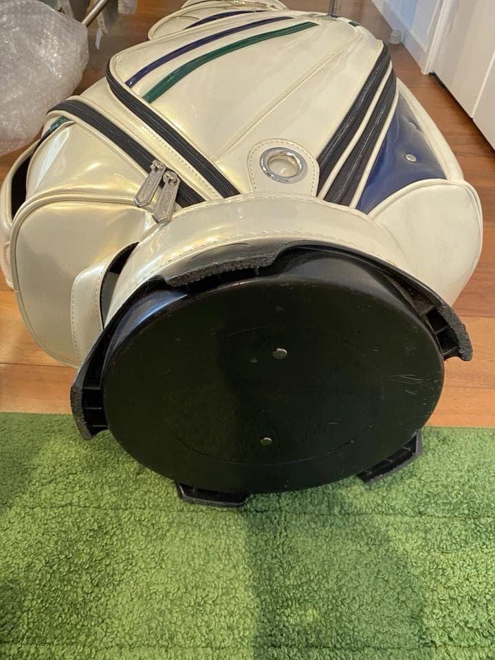 タイトリスト エナメル ゴルフバッグ カート キャディバッグ 青/緑ライン