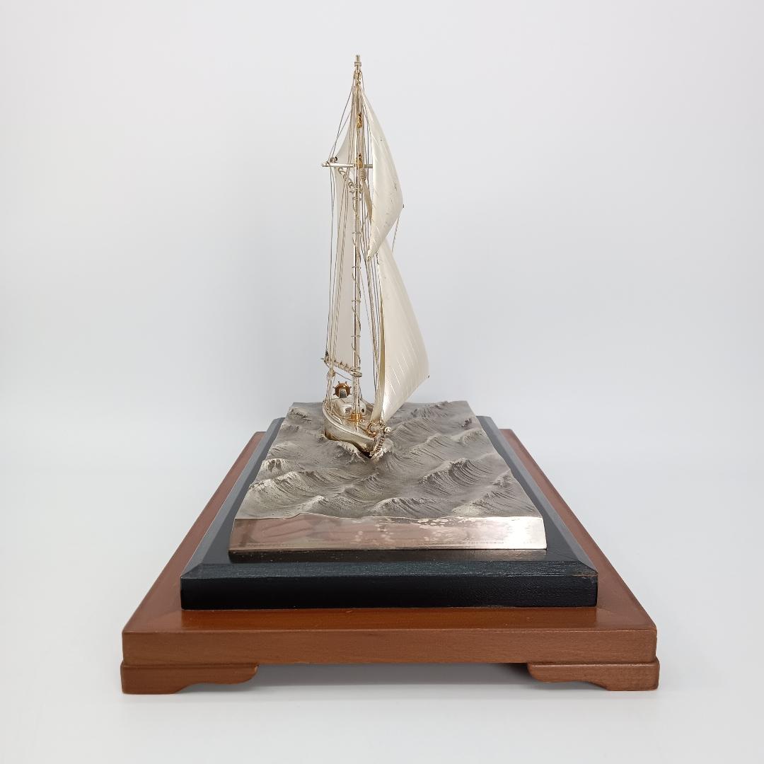 銀製 ヨット SILVER970 船 置物 帆船 オブジェ インテリア シルバー