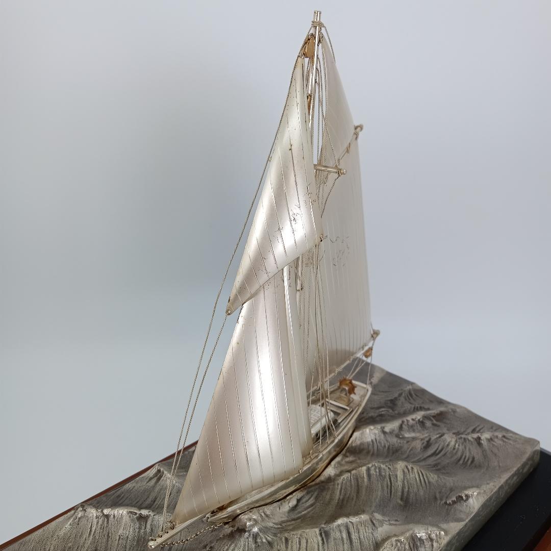 銀製 ヨット SILVER970 船 置物 帆船 オブジェ インテリア シルバー
