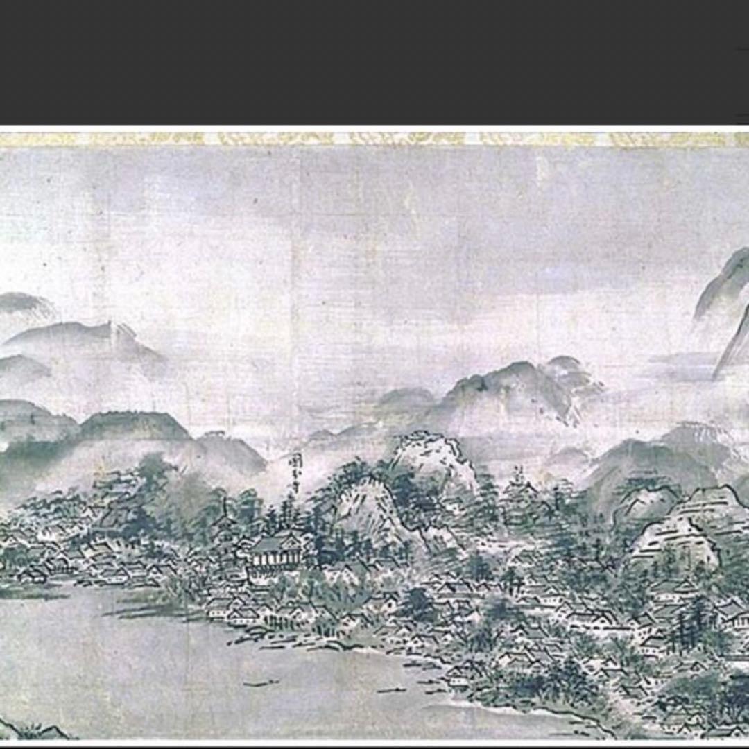 雪舟伝説新品希少特注非売品新品雪舟国宝天橋立図水墨画布地元伊勢籠神社ノベルティー