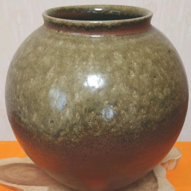 【美品】　立杭焼　(丹波焼)　壺　(花器)