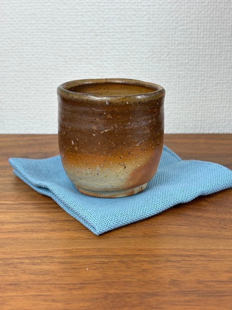 金重愫 かねしげまこと　備前酒呑 最良土ニテ 共箱 共布 栞付き