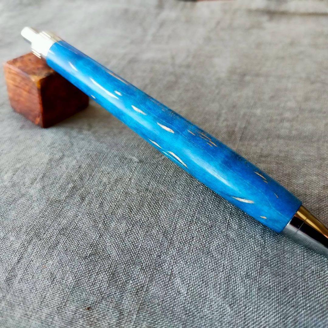 【晴天】　ハンドメイド　木軸ボールペン　G2　シルバー