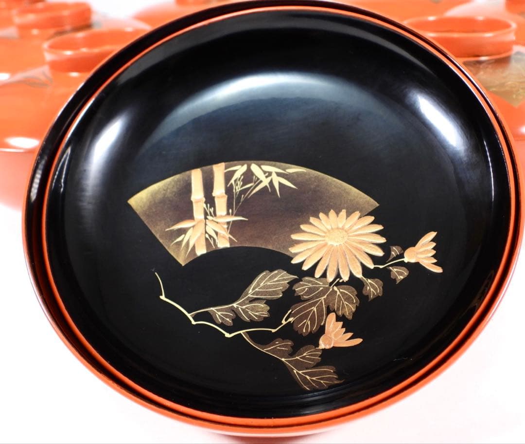 輪島塗 木製 金蒔絵 吸物椀 10客 蓋碗 漆芸 漆器