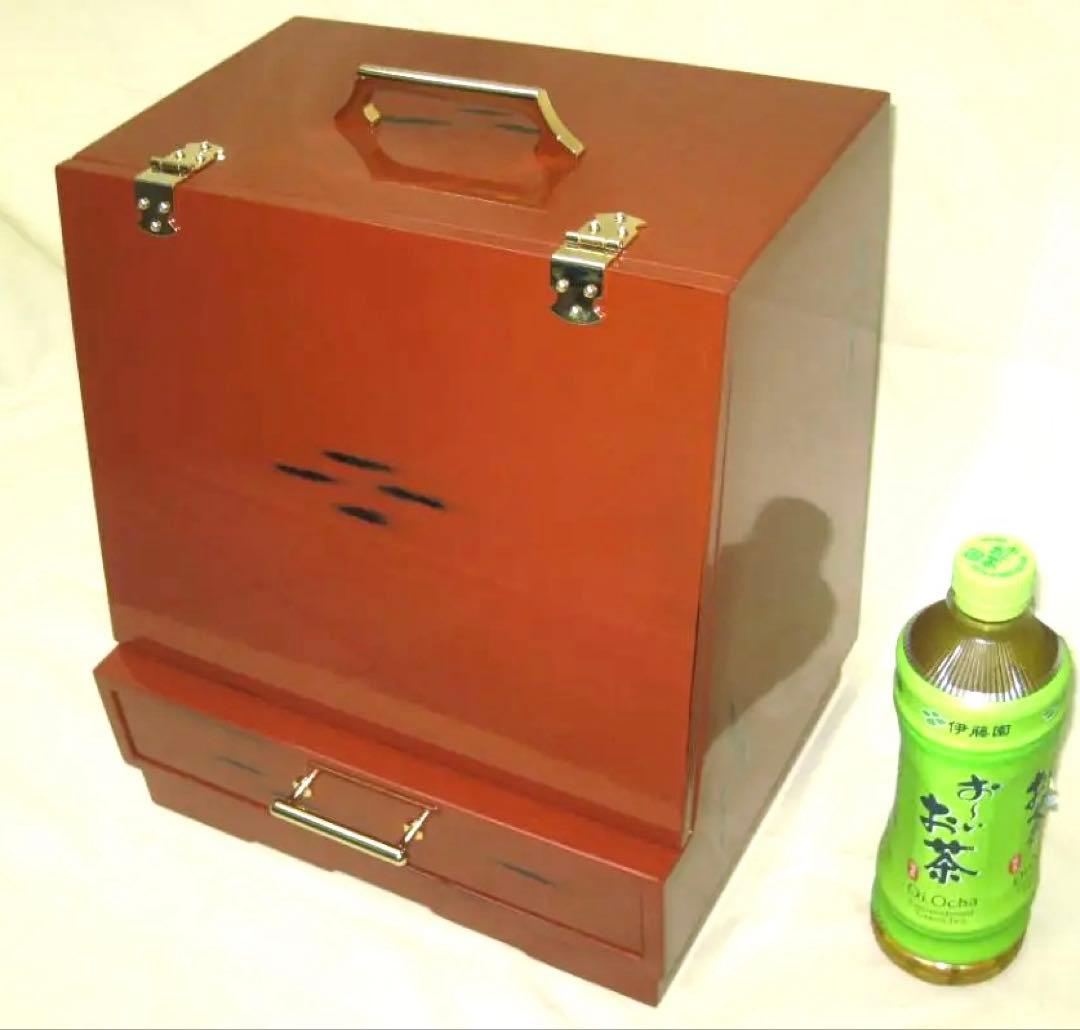 根来塗 メイクボックス 大 鏡台 　紀州塗り　コスメボックス
