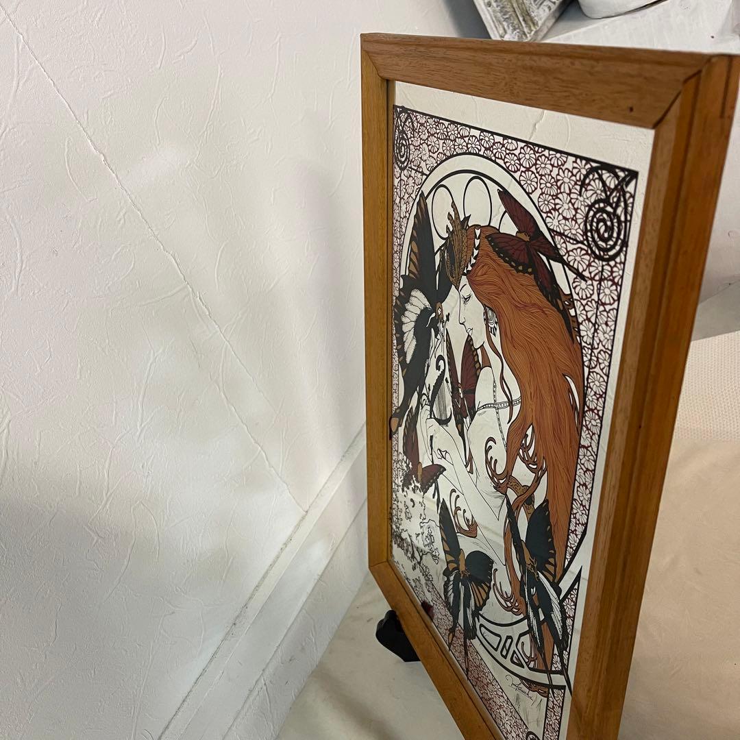 MR-229A アールヌーボー風 女性と蝶をモチーフにした鏡