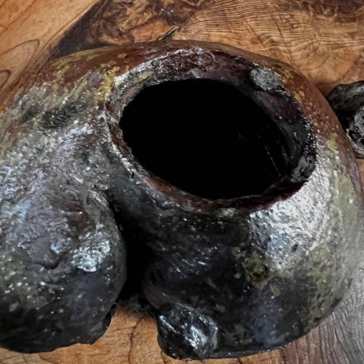 時代 古備前 眠り猫 香呂 在銘 合箱