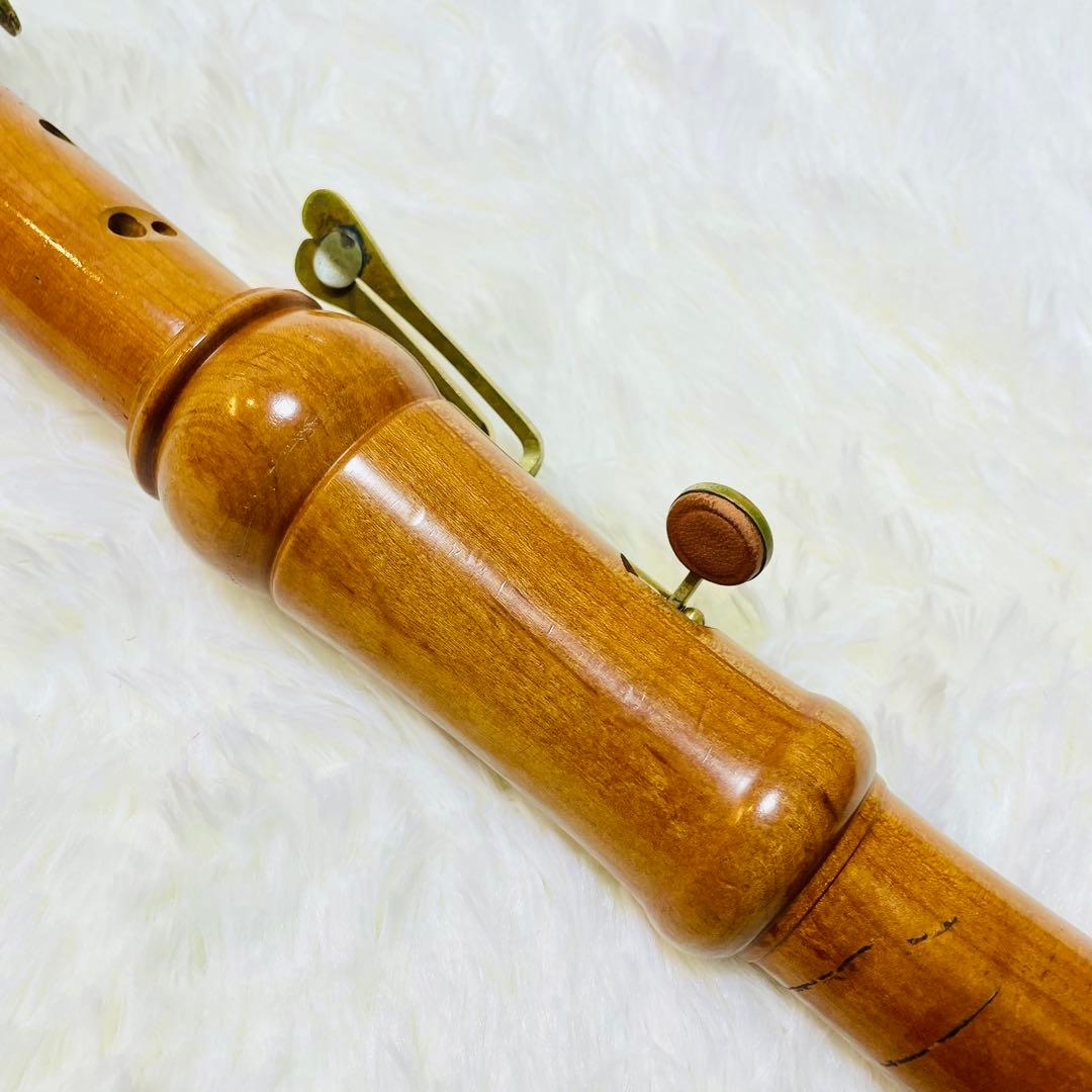 希少な美品　zen-on バスリコーダー　3本継ぎ　ゼンオン　　全音　ケース付き