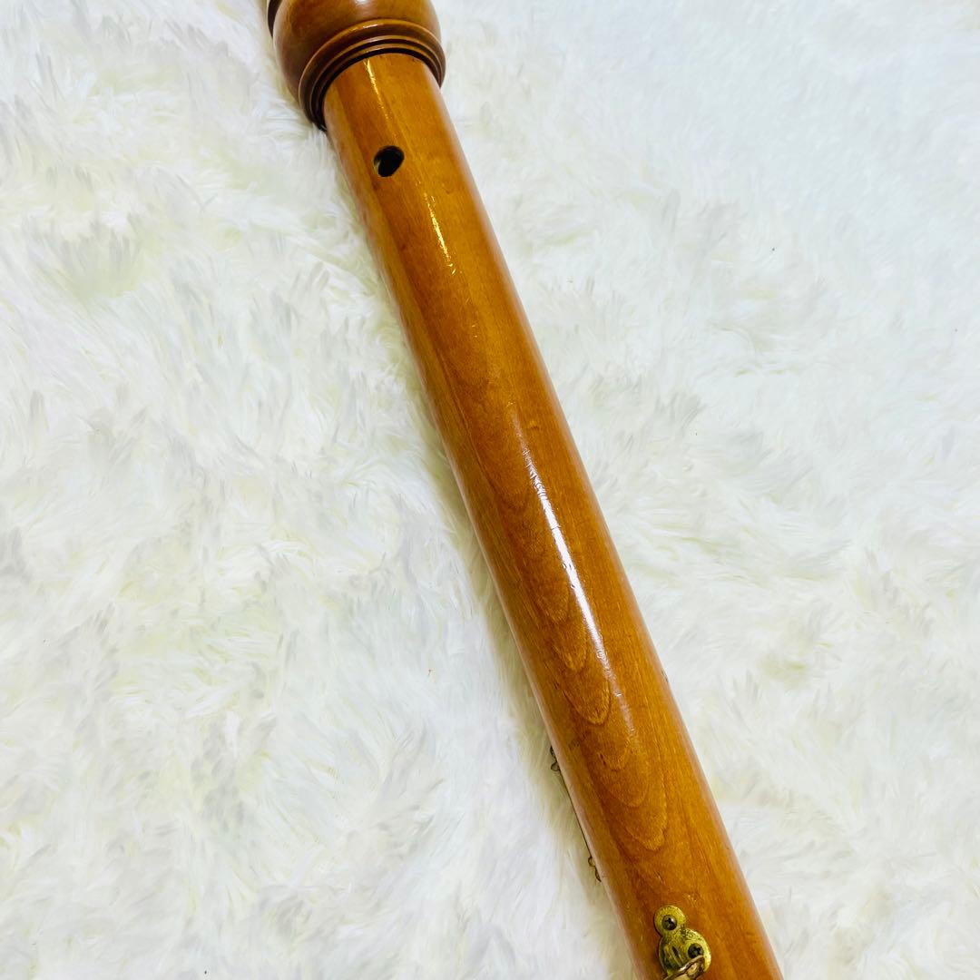 希少な美品　zen-on バスリコーダー　3本継ぎ　ゼンオン　　全音　ケース付き