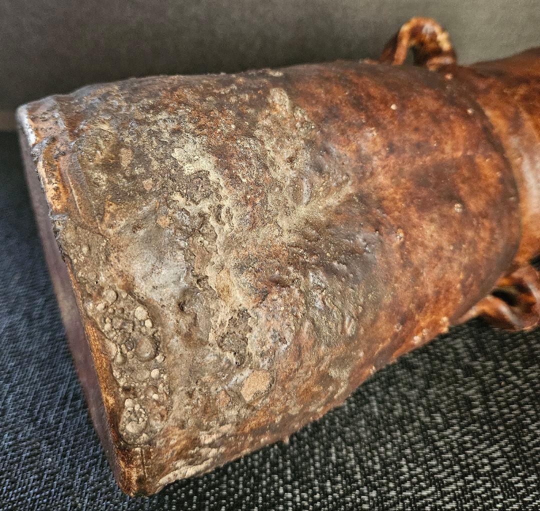 江戸時代　古信楽　双耳　壺　花入れ　花生け　茶道具　茶器　華道具　花器　オブジェ