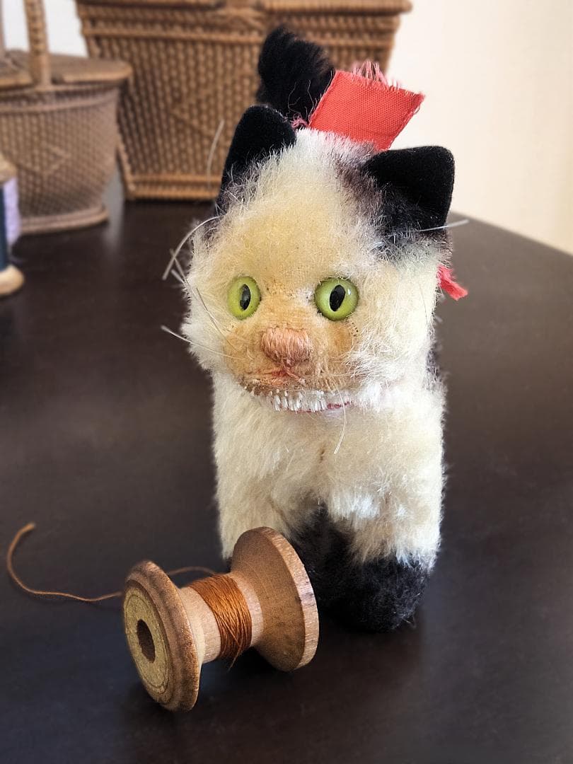 緑の眼をしたぶち猫さん　シュタイフ　ガッシー　GUSSY　ヴィンテージキャット