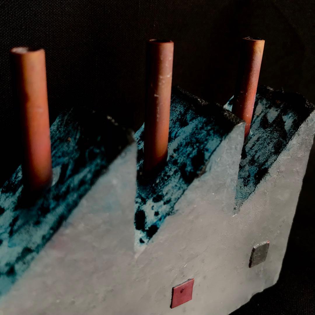 ガラス作家　佐伯泰典作　「夢工場　夜の天蓋」お香立て