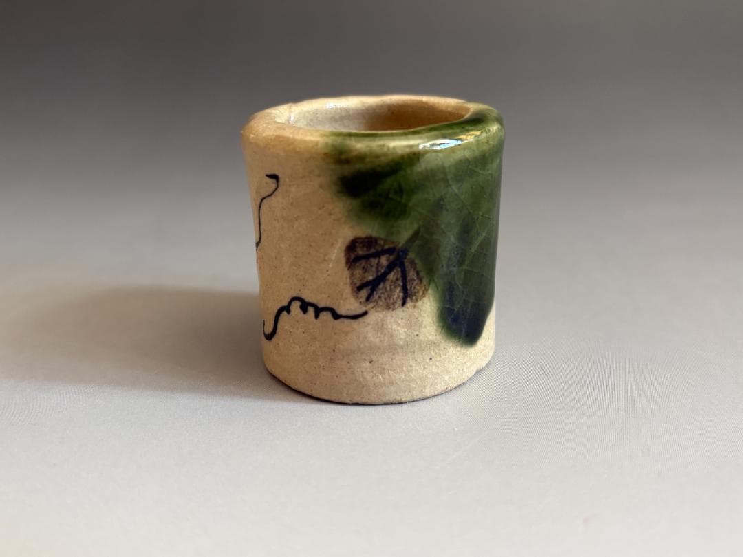 16代永楽善五郎　即全　織部瓢絵　蓋置　茶道具