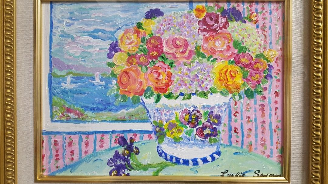 【真作】レスリーセイヤー　油彩　4号