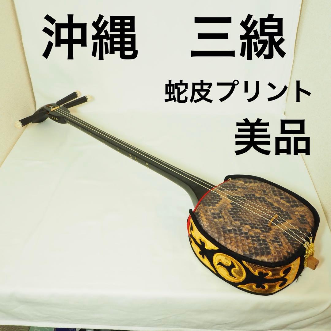 沖縄　三線　袋付　人工皮