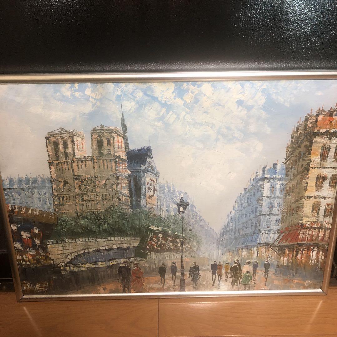油絵　パリの街角