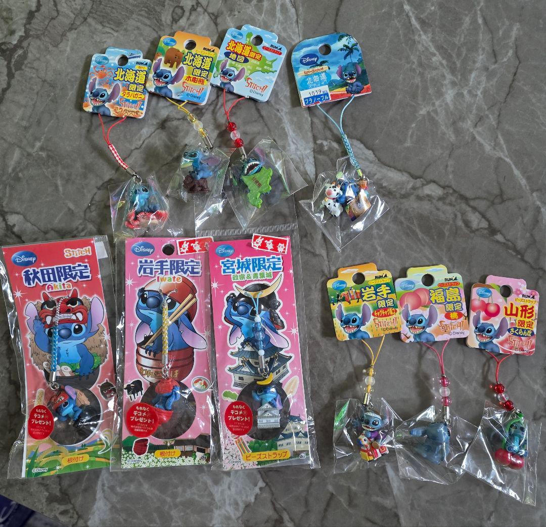 ご当地限定スティッチストラップまとめ売り59点
