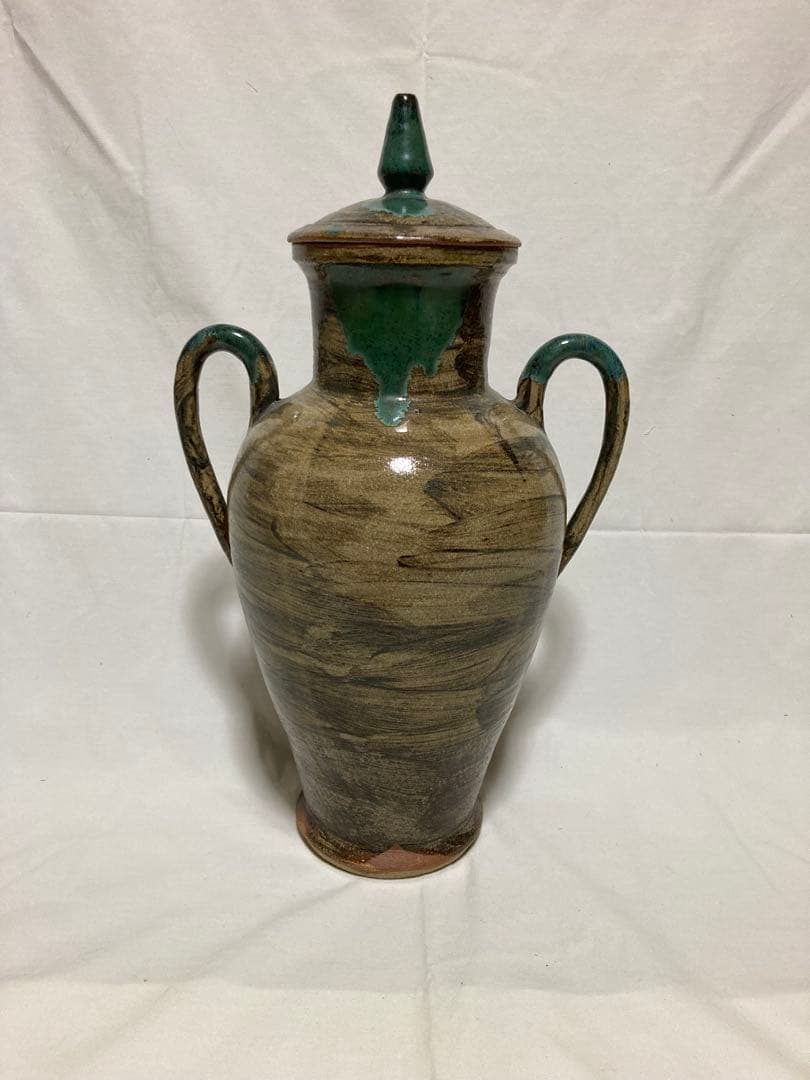 上野焼　蓋付き　壺　花瓶　伝統工芸品