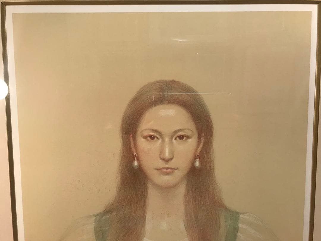 中山忠彦　「真珠の耳飾り」　リトグラフ　直筆サイン・エディション有り