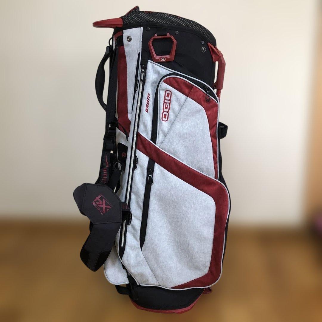 OGIO キャディバッグ ホワイト/レッド アイアンカバー付き！