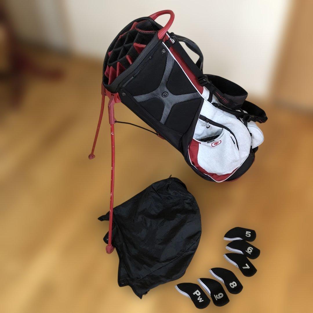 OGIO キャディバッグ ホワイト/レッド アイアンカバー付き！
