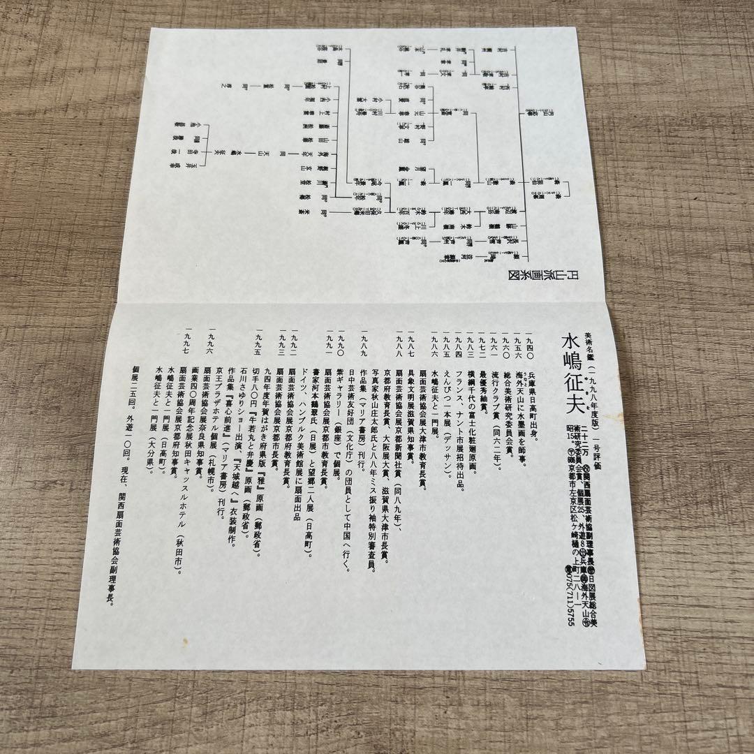 水嶋征夫　色紙２点　扇面画１点