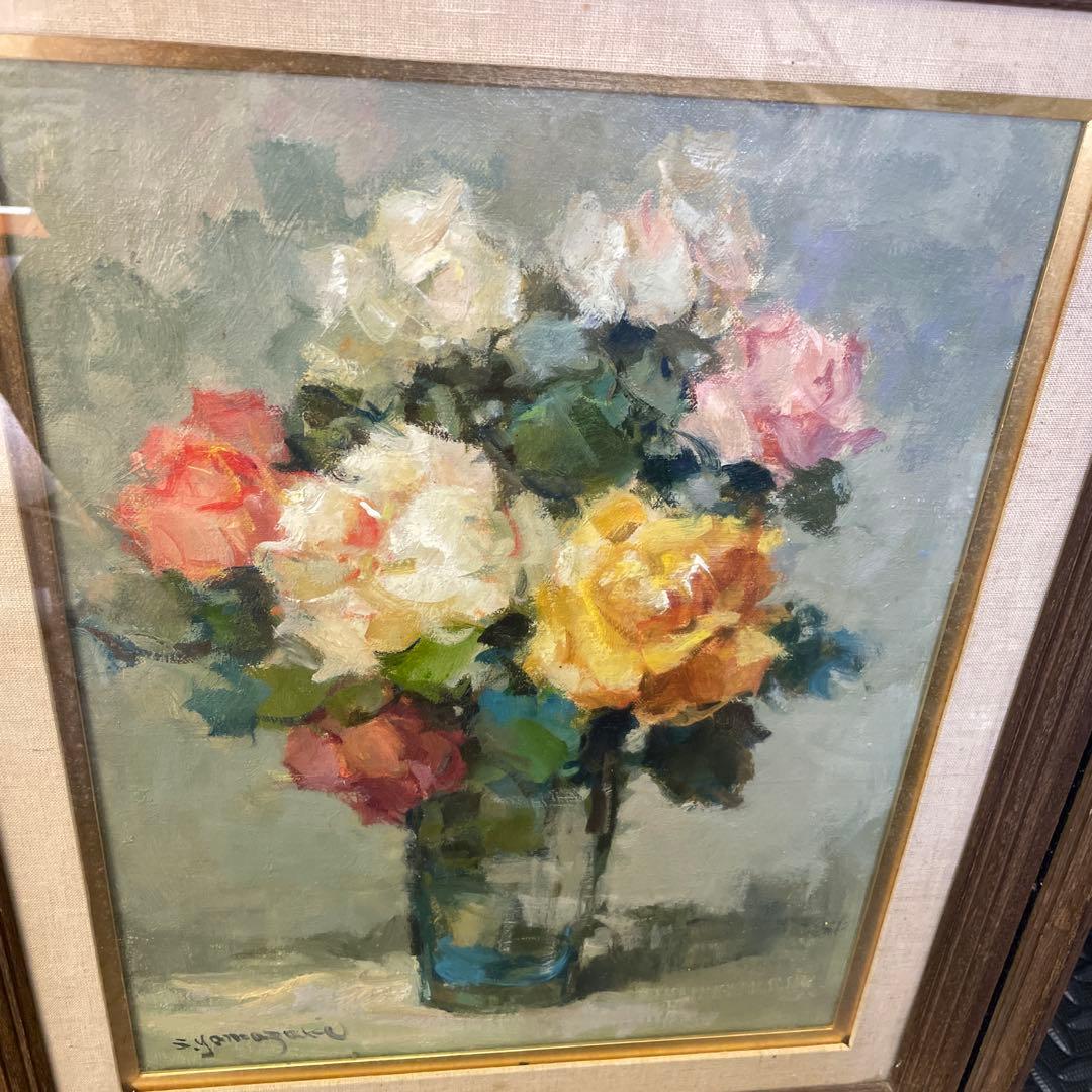 山崎翠祥 薔薇 1981 油絵　絵画