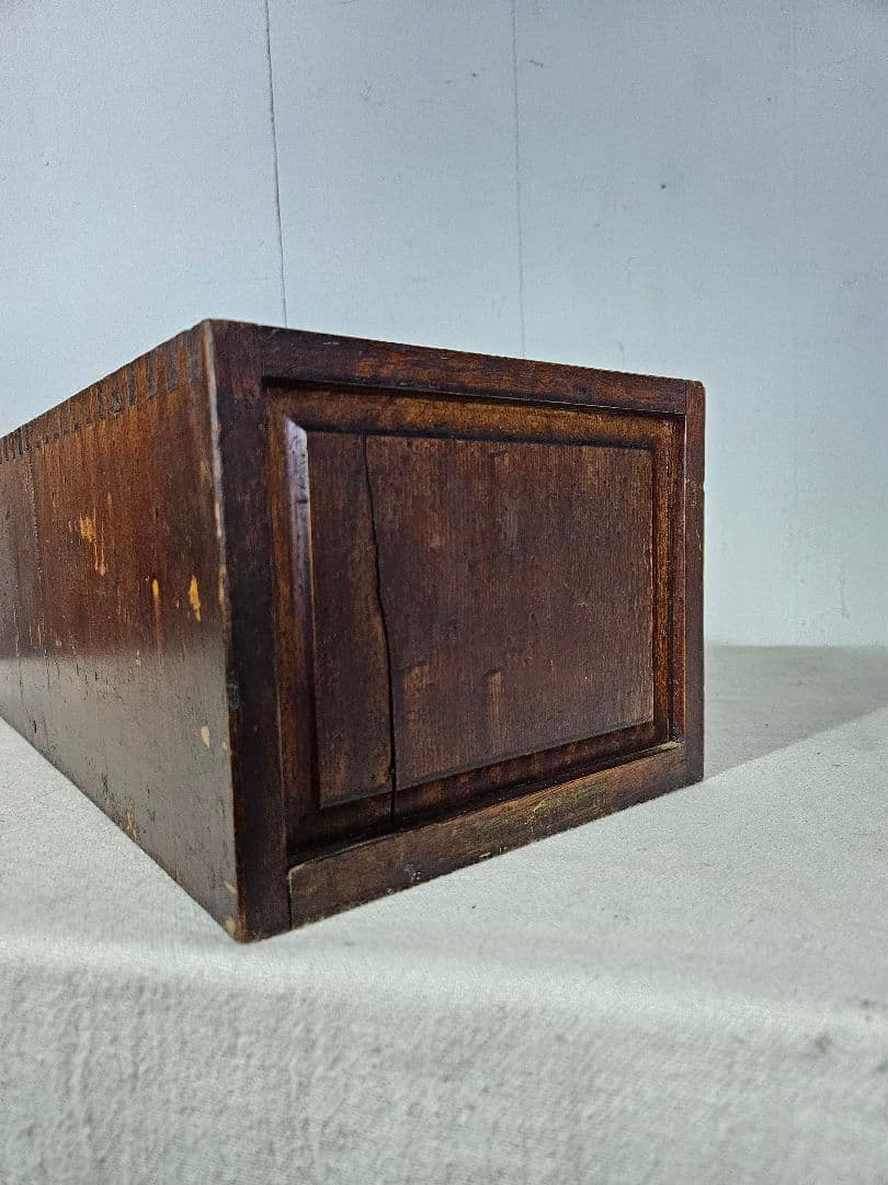 USアンティーク 木製のカードキャビネット ファイル ホルダー ドロワー 卓上